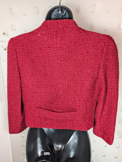 Mangano Cropped Bouclé Jacket – IT42 (UK 10) Gold Detail