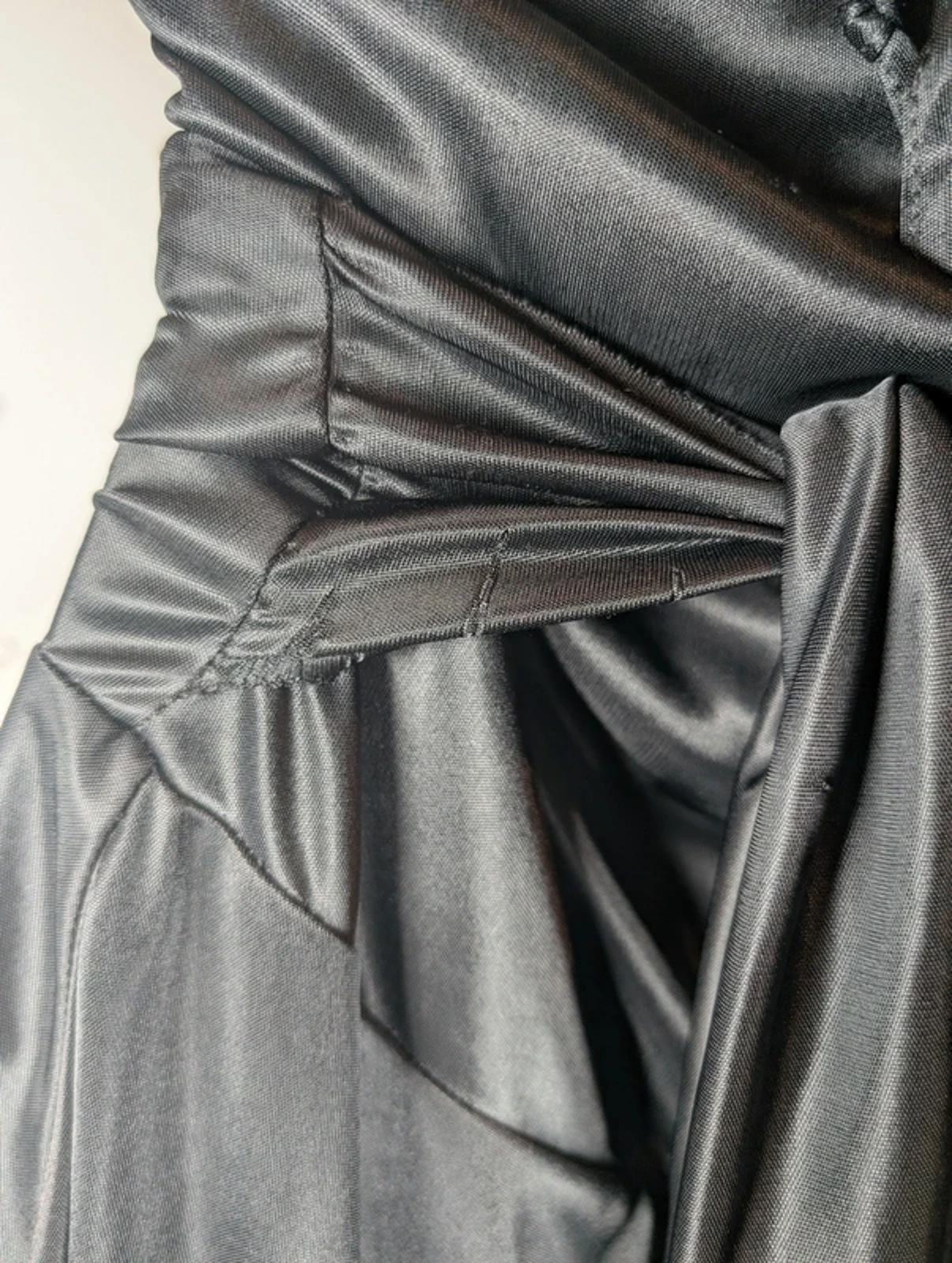 Black Draped Halter Dress M/L – 90s Style Hanky Hem