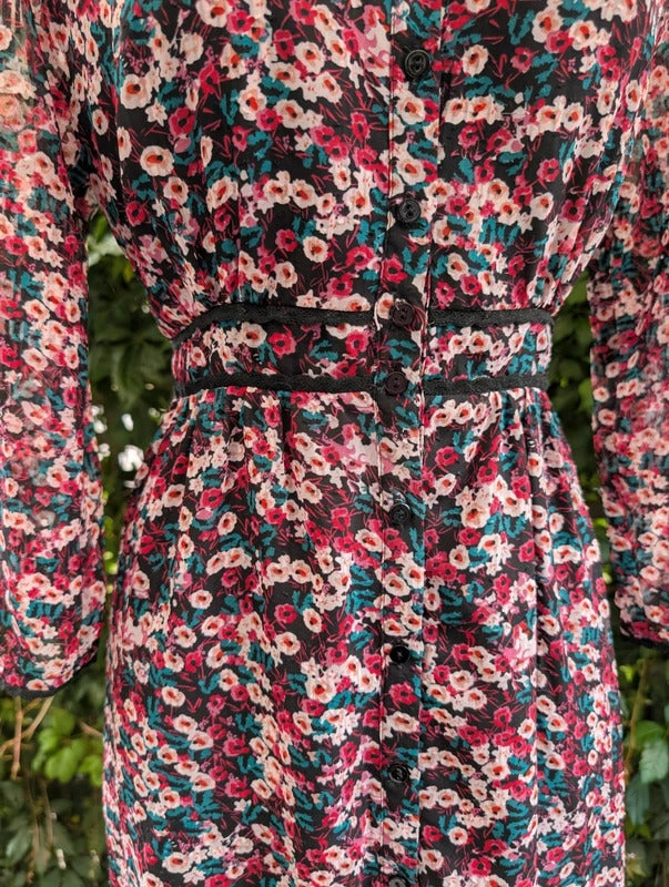 Suncoo Paris Clotilde Floral Midi Dress NWT UK10