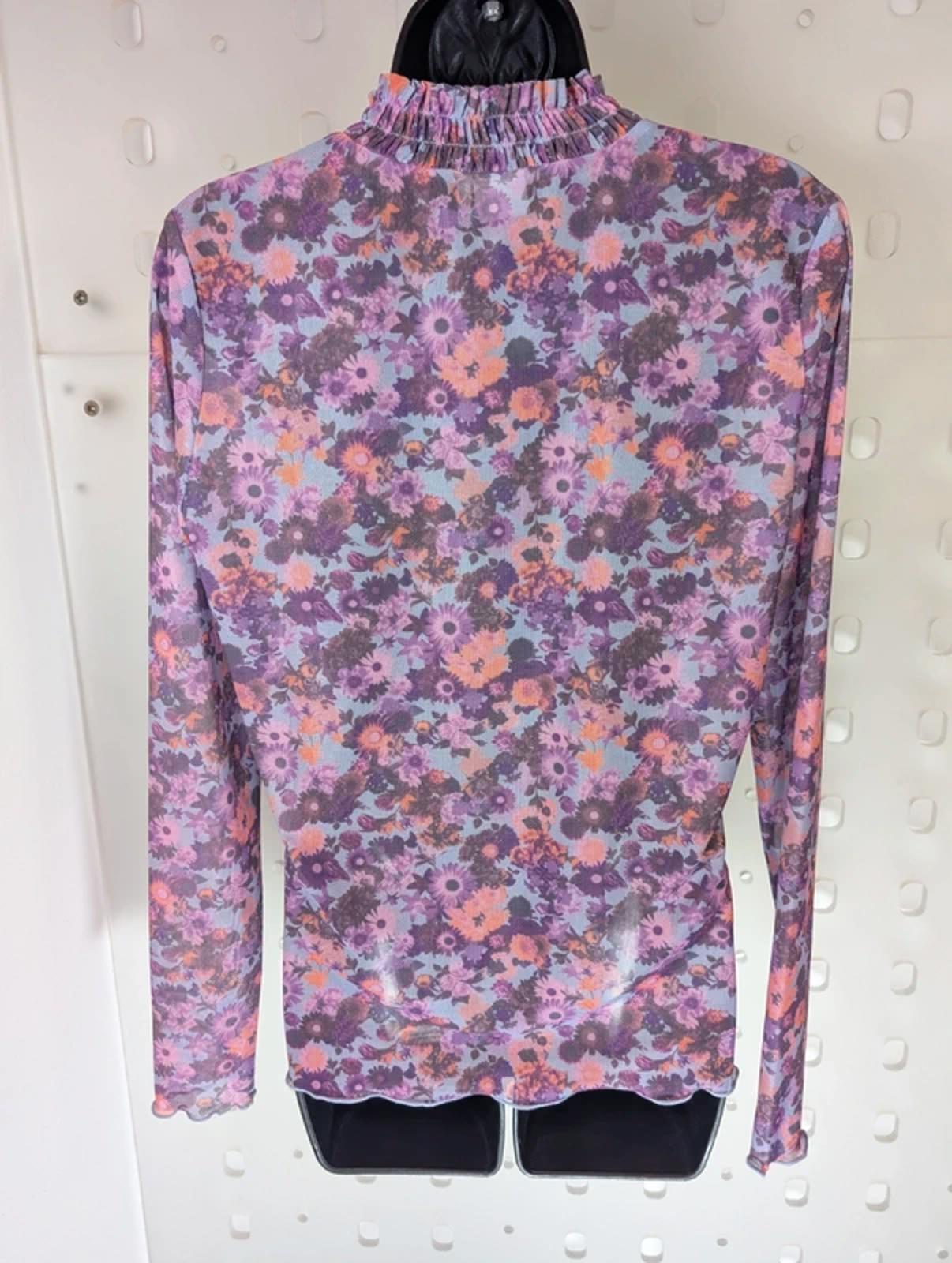 Numph Nupoppy Sheer Blouse Size M