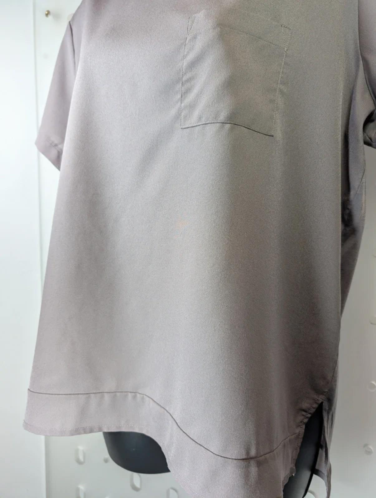 French Connection taupe mixed-fabric T-shirt with pocket large
