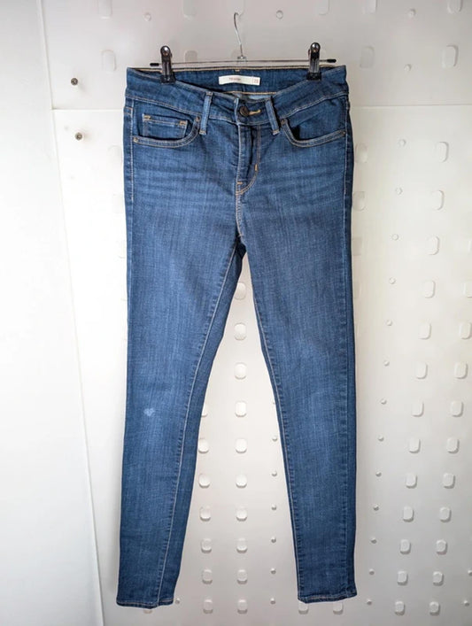Levi’s 711 Skinny Jeans Indigo Blue Size 25 Mid Rise Stretch Denim