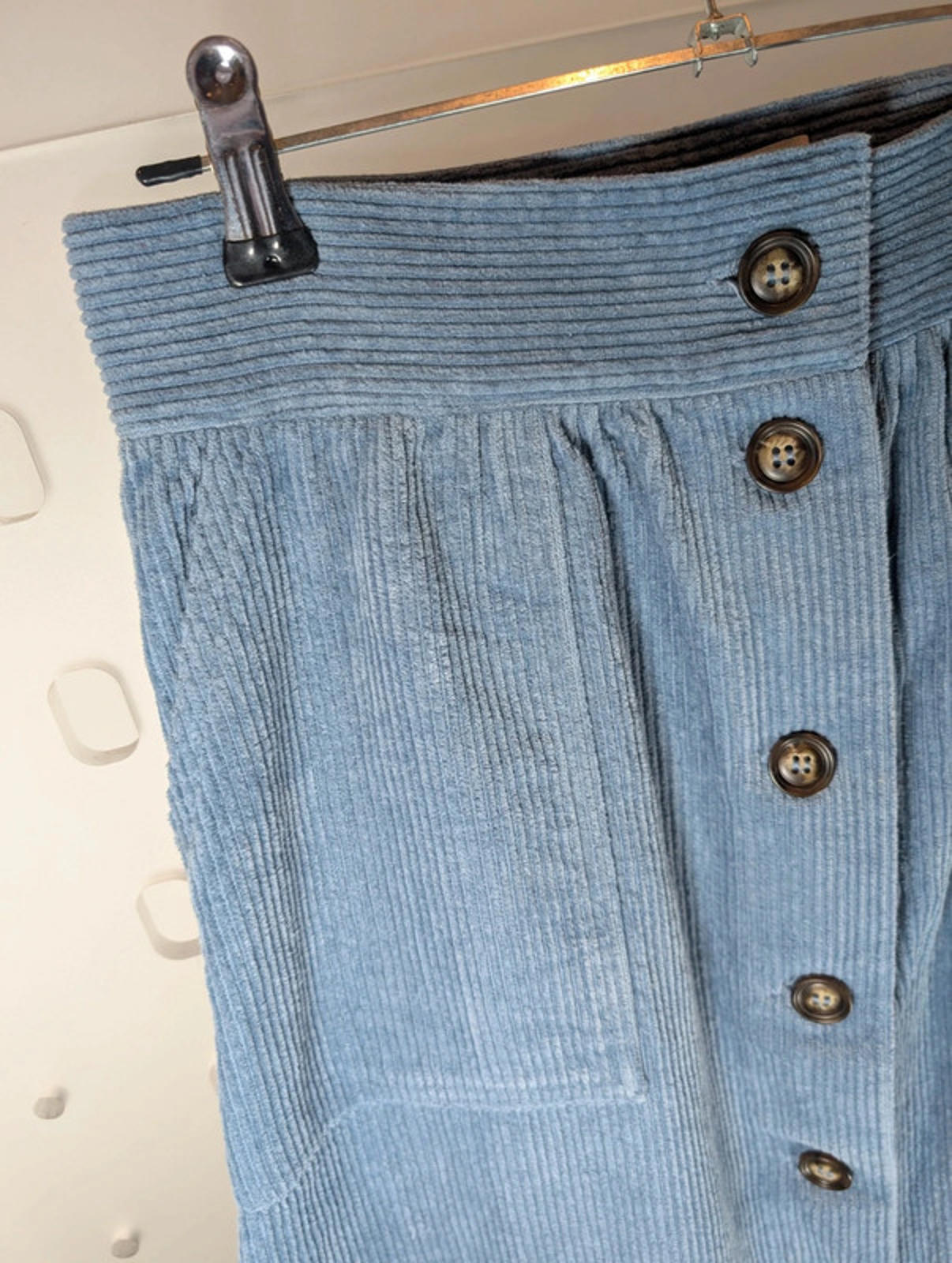 FRNCH Corduroy A-Line Skirt – Powder Blue – Size S