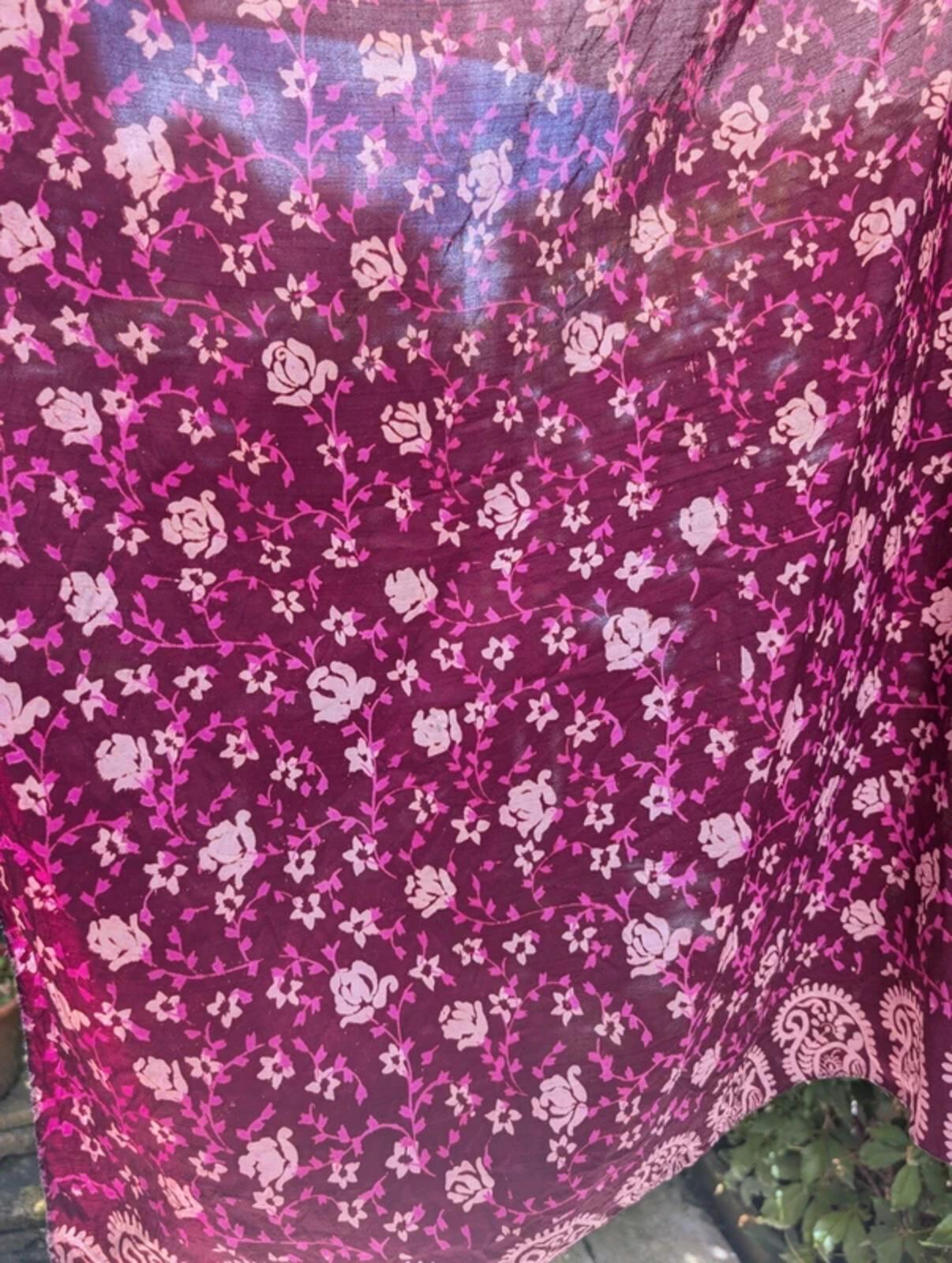 Bundle of 2 Cotton Sarongs Wrap Skirts Pink Festival Beach