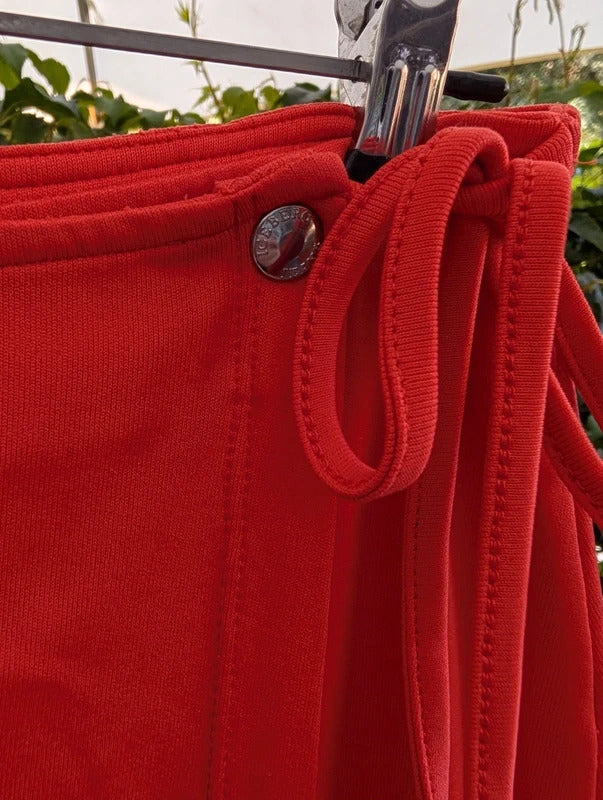 Iceberg Jeans Wrap Mini Skirt Orange UK8/10