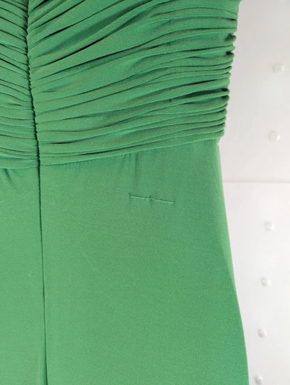 Capture by Hermione Green Evening Dress UK8 Embellished Straps Maxi Occasion