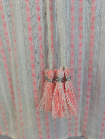 Nooki Anya Boho Style Pink Striped Blouse size M