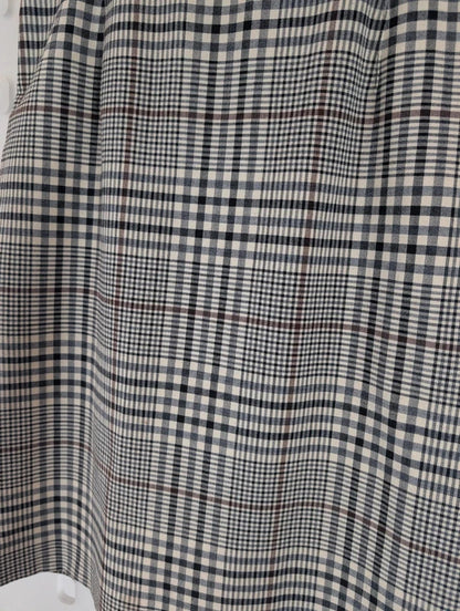 Vintage St Michael Check Wool Blend Pencil Skirt UK8 Made in Germany