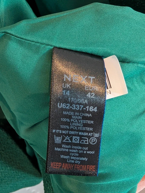 Next Emerald Green Oversized Gold Button Blazer Jacket UK14