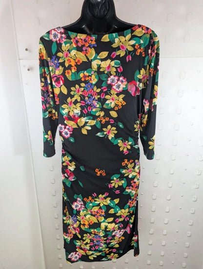 Ronni Nicole shapewear dress UK14 black occasion midi cowl neck sculpting