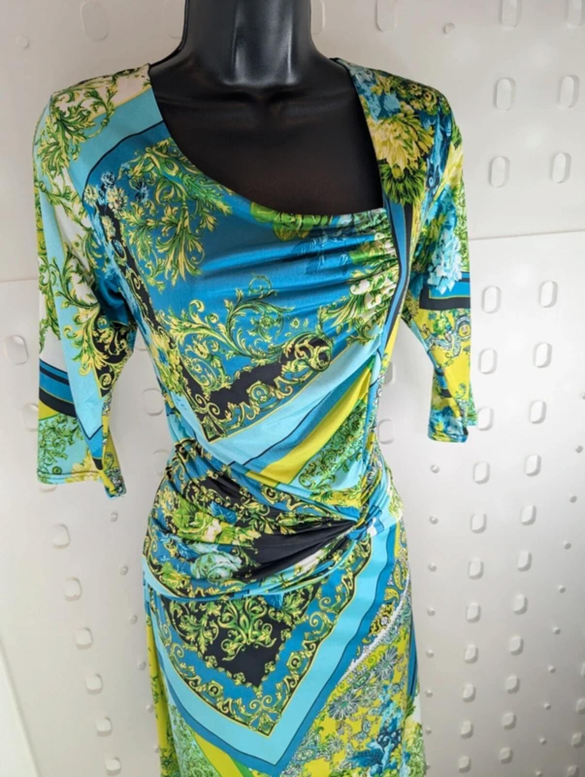 Quinze Heures Trente Paris Printed Draped Dress UK14