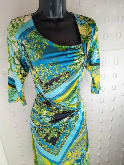 Quinze Heures Trente Paris Printed Draped Dress UK14
