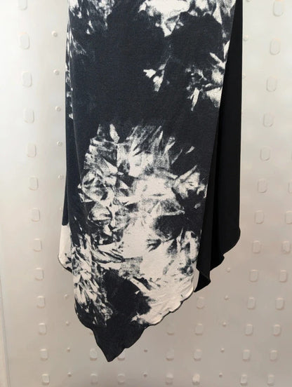 Joseph Ribkoff Black & White Ruched Asymmetric Midi Dress UK16