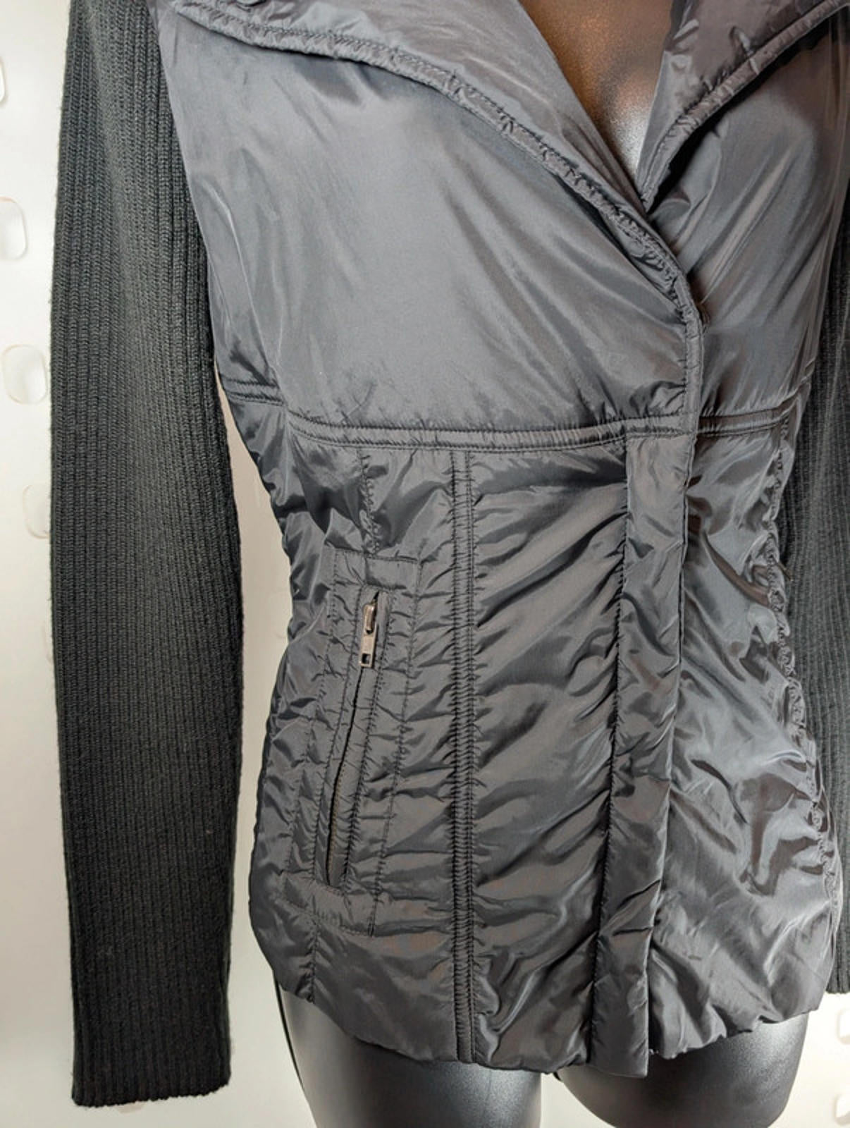 Max & Co Quilted Jacket with Ribbed Knit Sleeves – UK 10