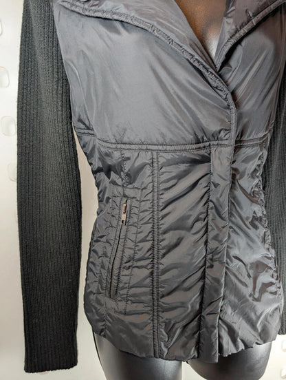 Max & Co Quilted Jacket with Ribbed Knit Sleeves – UK 10