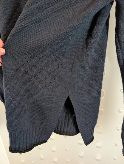 Jigsaw Navy Wool Cotton Oversized Jumper Small