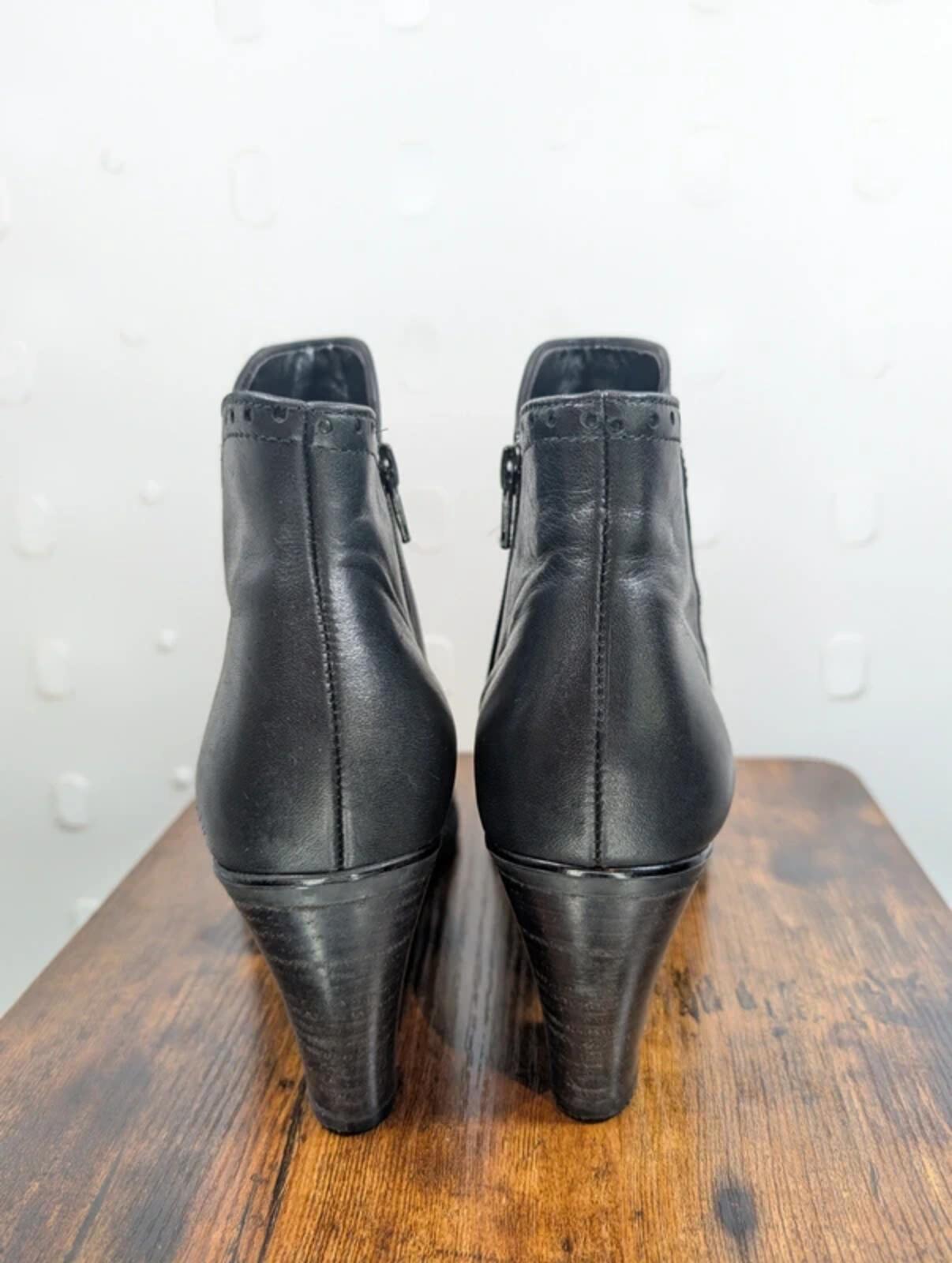 Gabor Leather Brogue Ankle Boots Black UK5.5