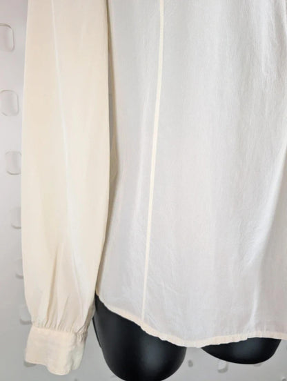 Whistles 100% Silk Blouse Cream Bow Neck UK14