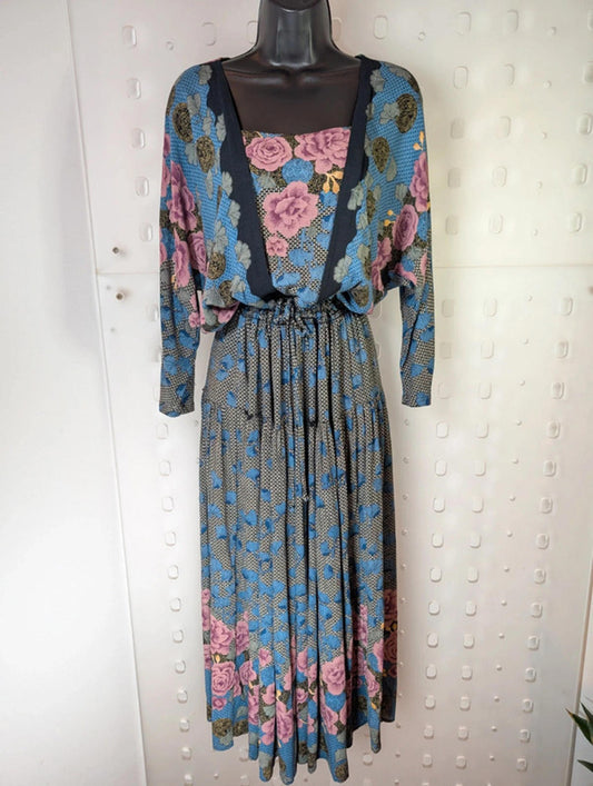 Carole Little oriental-style maxi dress – oversized fit
