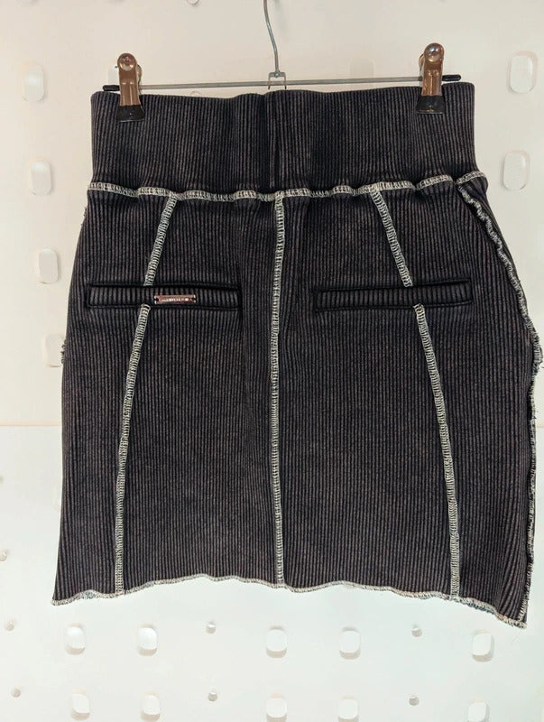 Manière De Voir Distressed Cotton Mini Skirt UK8
