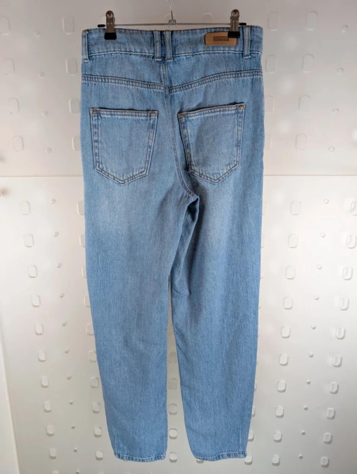Numph NuStormy High Waist Mom Jeans UK8 Cotton Pleated Front