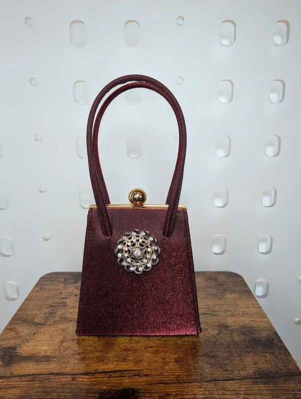 Vintage 1950s 60s Red Diamanté Mini Evening Bag