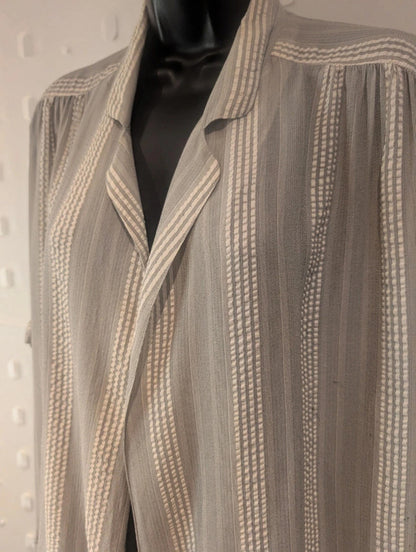 MaxMara Pure Silk Striped Blouse – Made in Italy – Size 12 (IT 44)
