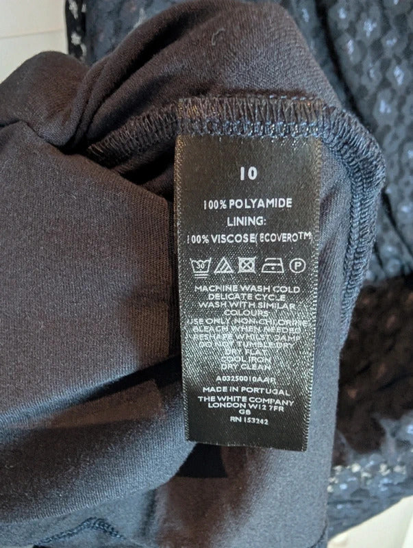 The White Company Navy Lace Fit & Flare Dress UK10