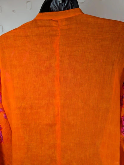 Indian Emporium Cotton Kaftan Beach Cover Up Orange Pink