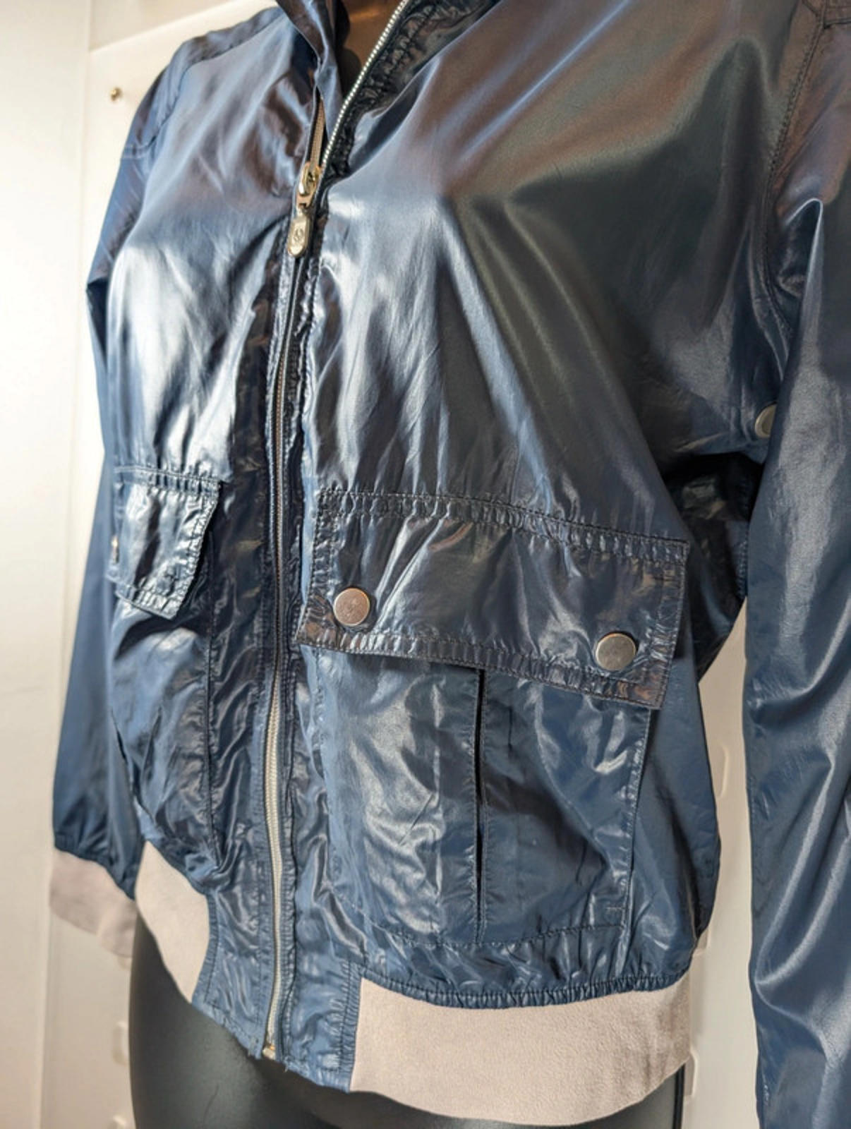 Belstaff Bomber Jacket Slate Blue Labelled 12 Fits 8/10 Lightweight