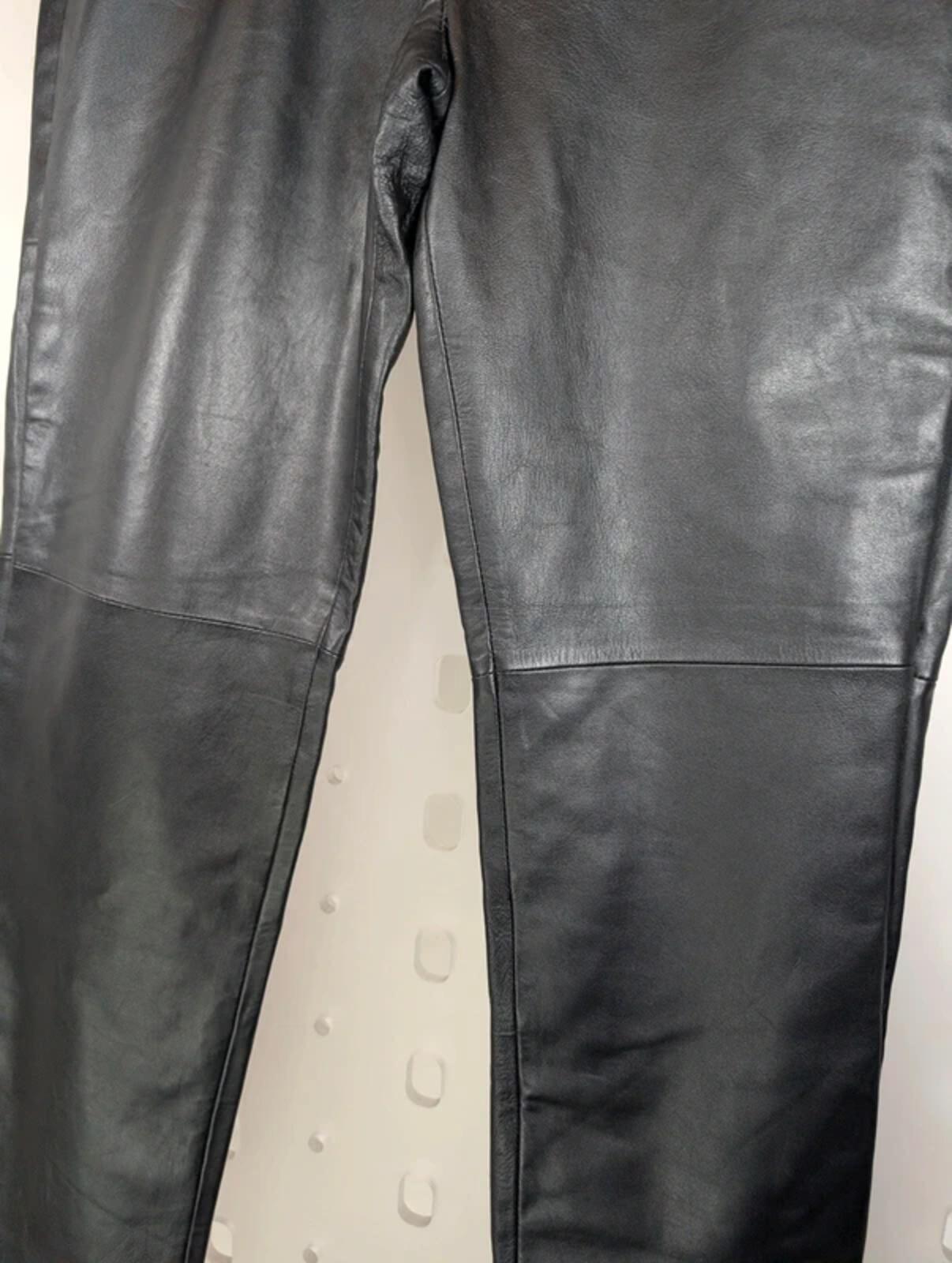 Laura Clement Lambs Leather Trousers UK12 Soft Leather Tailored Slim Leg