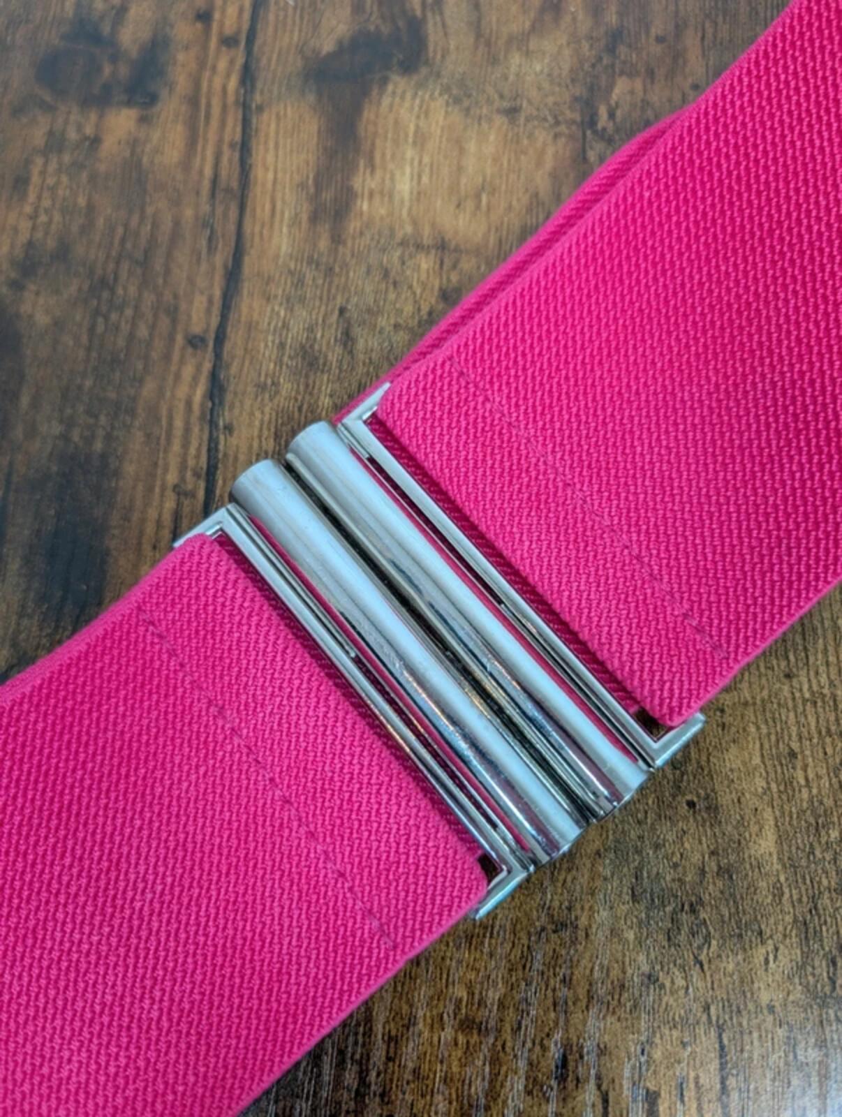 Vintage Style Wide Waist Belt Barbie Pink Medium