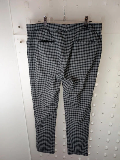 Jigsaw black and grey check wool blend trousers UK 12