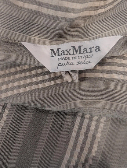 MaxMara Pure Silk Striped Blouse – Made in Italy – Size 12 (IT 44)