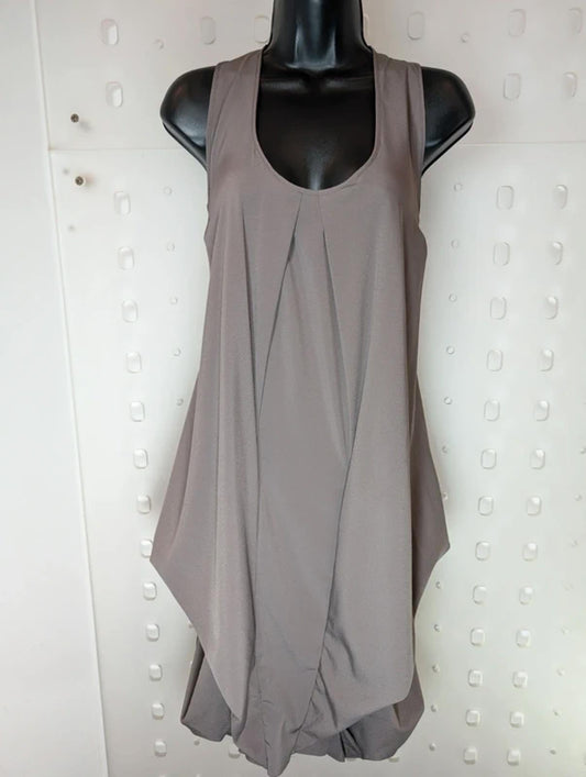 Areline Paris Draped Tank Dress Taupe T3 Loose Fit