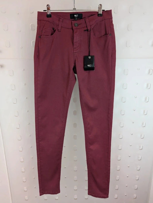 MKT Studio Parno Burgundy Skinny Jeans Size 27 NWT