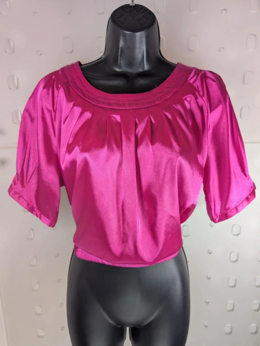 Paul Costelloe Collection Satin Blouse Pink Size 4