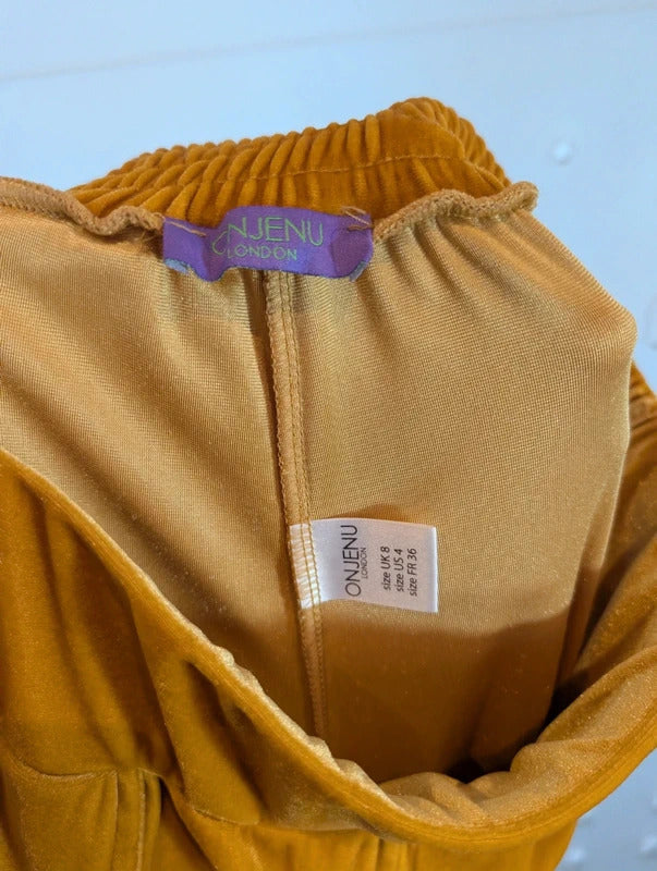 Onjenu Mustard Velvet High Waisted Culottes UK8 Made in France