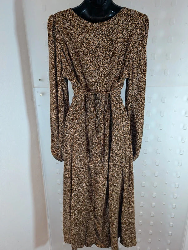 Nobody's Child Leopard Print Maxi Dress NWT UK14