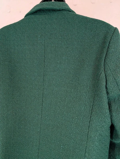 Next Emerald Green Oversized Gold Button Blazer Jacket UK14