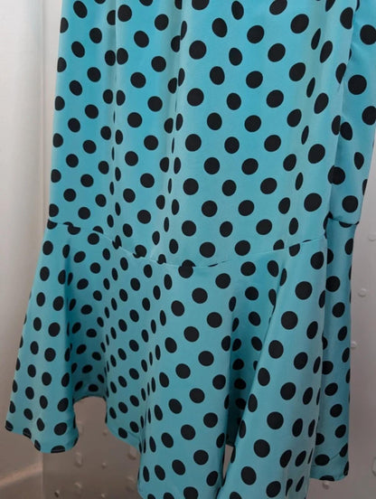 Hamells vintage 1980s polka dot fishtail midi dress Small Medium