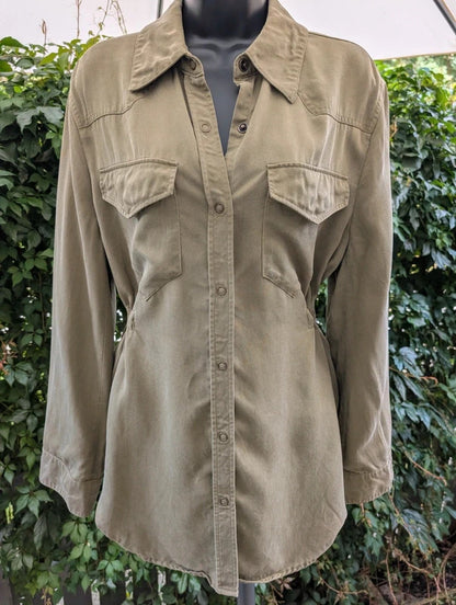 Autograph Tencel Lyocell Utility Jacket Khaki UK12