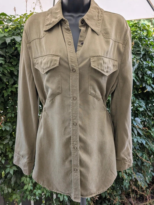 Autograph Tencel Lyocell Utility Jacket Khaki UK12
