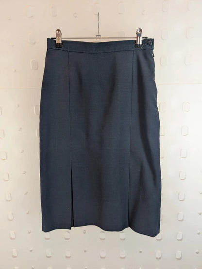 Vintage St Michael Navy Pleated Skirt 25" Waist Made in UK