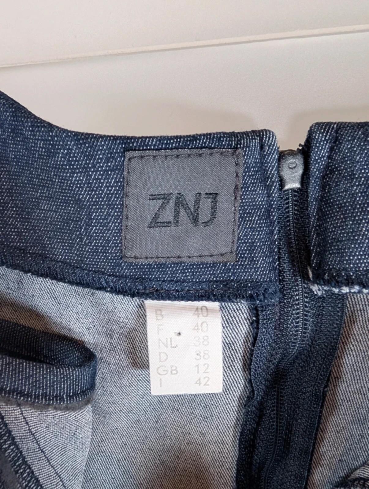 Vintage Y2K ZNJ stretch denim tassel hem dress UK12