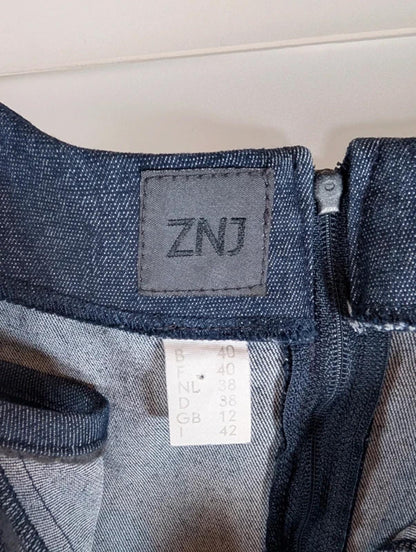 Vintage Y2K ZNJ stretch denim tassel hem dress UK12