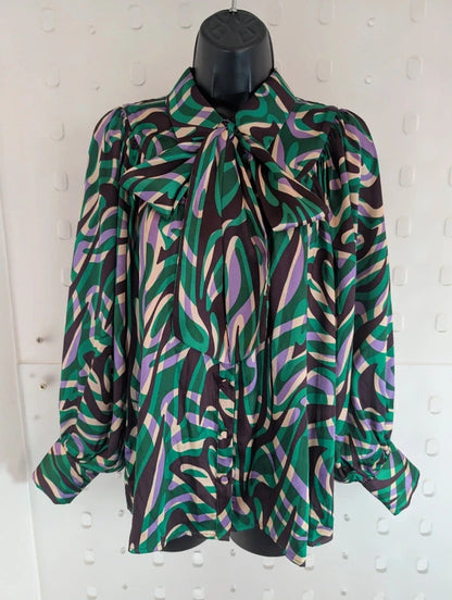 Suncoo Lahsen Pussy Bow Blouse T0 UK8