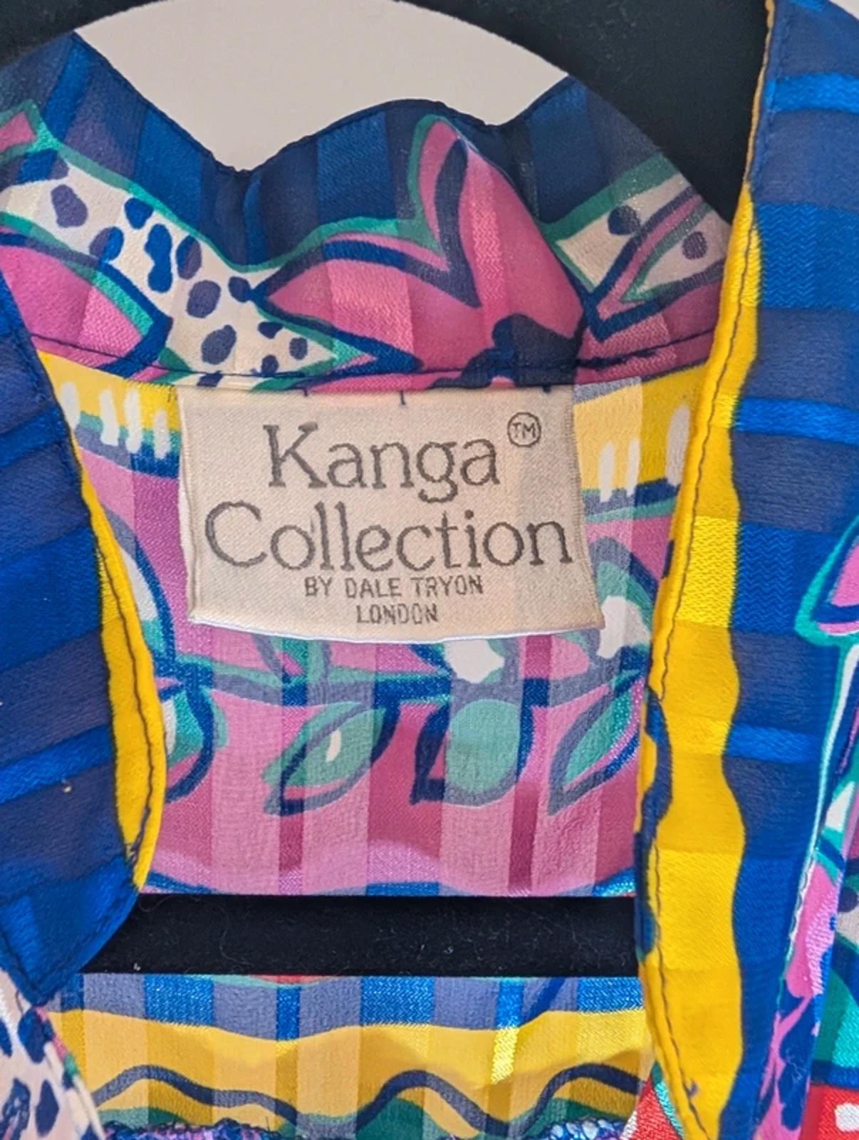 Vintage Kanga Collection by Dale Tryon Bold Print Midi Dress (Made in Hong Kong)