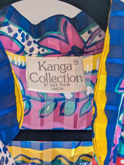 Vintage Kanga Collection by Dale Tryon Bold Print Midi Dress (Made in Hong Kong)