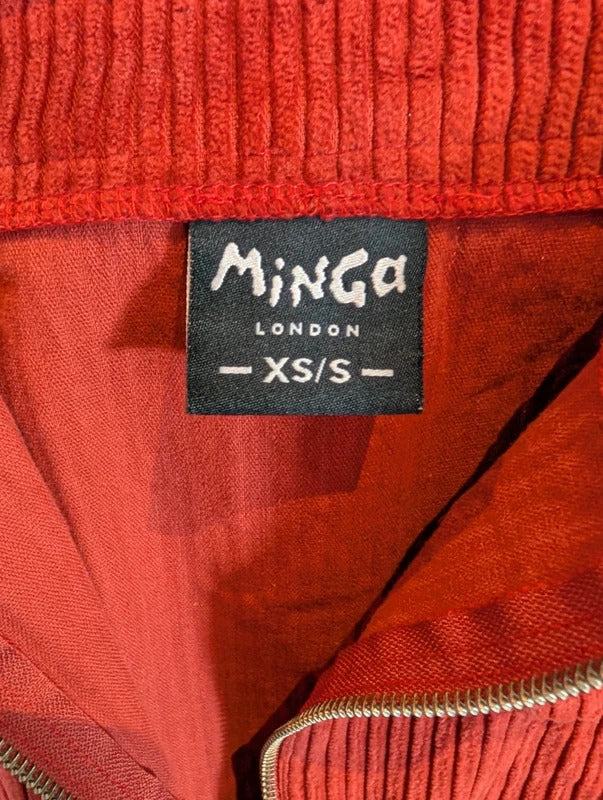 Minga London Burnt Orange Jumbo Cord Mini Skirt XS/S